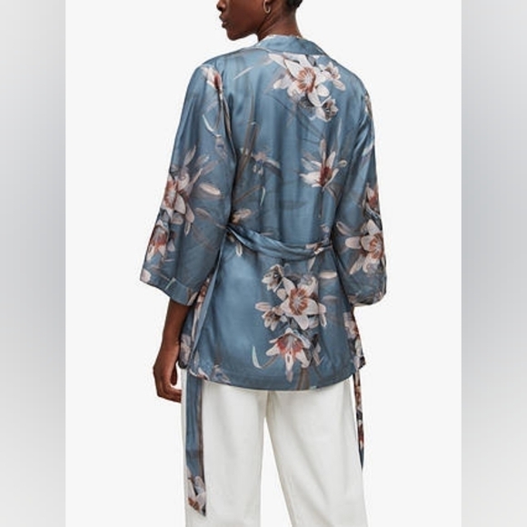 Nwt All Saints Carina Kuroyuri Floral Print Kimono Jacket Size 8 - Picture 4 of 6